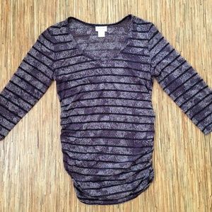 Motherhood Maternity Top Blouse Sheer Ruched Sides